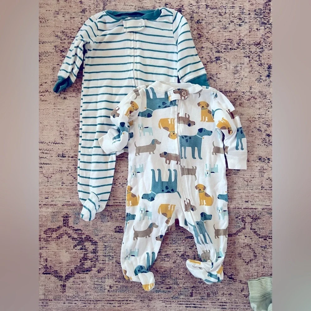 Carter's Blue Striped and Animal Print Pajama Set